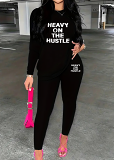 Womens Long Sleeve Tracksuit Crewneck Tops And Long Pants Printed Leisure 2 Piece Outfits