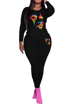 Womens Long Sleeve Tracksuit Crewneck Tops And Long Pants Printed Leisure 2 Piece Outfits