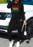 Womens Long Sleeve Tracksuit Crewneck Tops And Long Pants Printed Leisure 2 Piece Outfits