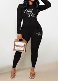 Womens Long Sleeve Tracksuit Crewneck Pullover Tops And Long Pants Tracksuit Printed Leisure 2 Piece Outfits
