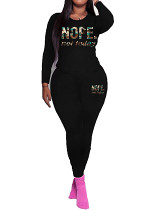Womens Long Sleeve Tracksuit Crewneck Pullover Tops And Long Pants Tracksuit Printed Leisure 2 Piece Outfits