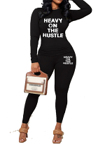Womens Long Sleeve Tracksuit Crewneck Tops And Long Pants Printed Leisure 2 Piece Outfits