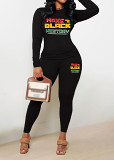 Womens Long Sleeve Tracksuit Crewneck Pullover Tops And Long Pants Tracksuit Printed Leisure 2 Piece Outfits