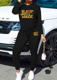 Womens Long Sleeve Tracksuit Crewneck Tops And Long Pants Printed Leisure 2 Piece Outfits