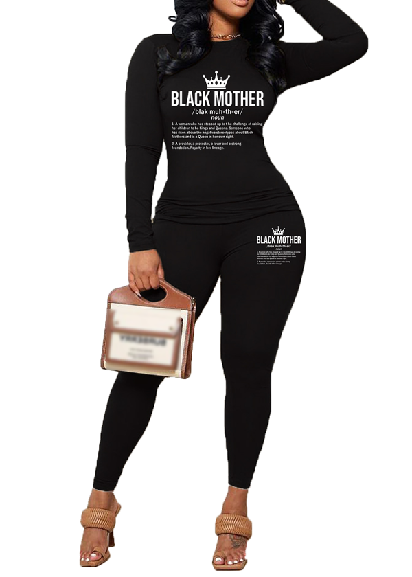 Womens Long Sleeve Tracksuit Crewneck Tops And Long Pants Printed Leisure 2 Piece Outfits