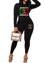 Womens Long Sleeve Tracksuit Crewneck Tops And Long Pants Printed Leisure 2 Piece Outfits
