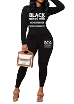 Womens Long Sleeve Tracksuit Crewneck Tops And Long Pants Printed Leisure 2 Piece Outfits