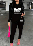 Womens Long Sleeve Tracksuit Crewneck Tops And Long Pants Printed Leisure 2 Piece Outfits