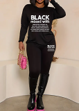 Womens Long Sleeve Tracksuit Crewneck Tops And Long Pants Printed Leisure 2 Piece Outfits
