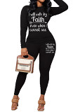 Womens Long Sleeve Tracksuit Crewneck Tops And Long Pants Printed Leisure 2 Piece Outfits