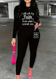 Womens Long Sleeve Tracksuit Crewneck Tops And Long Pants Printed Leisure 2 Piece Outfits