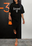 Womens Tracksuit 2 Piece Set Short Sleeve Crewneck Tops And Long Pants Printed Leisure Outfits