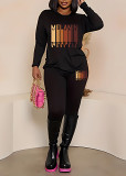 Womens Tracksuit 2 Piece Set Long Sleeve Crewneck Tops And Long Pants Printed Leisure Outfits
