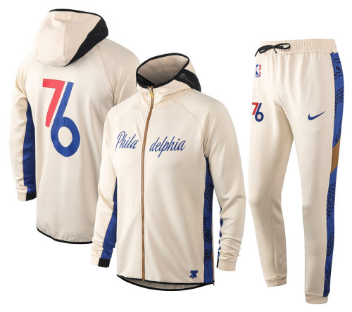 Khaki Full-Zip trake Hoodie Jacket and Pants H016