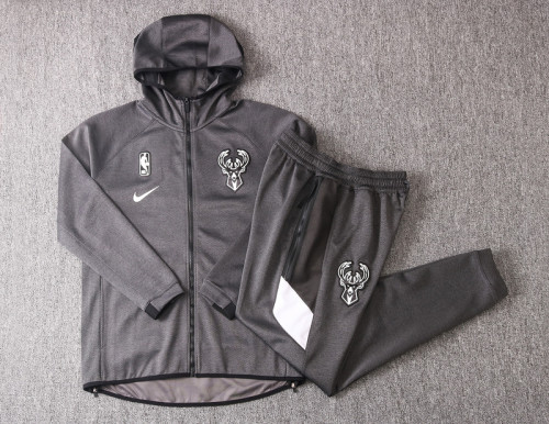 Gray Full-Zip trake Hoodie Jacket and Pants H006