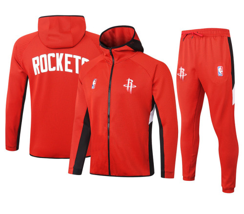 Red Full-Zip Trake Hoodie Jacket and Pants H002
