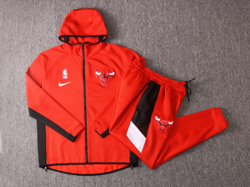 Red Full-Zip trake Hoodie Jacket and Pants H013