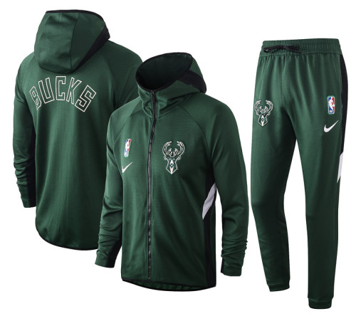Green Full-Zip trake Hoodie Jacket and Pants H007