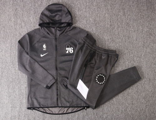 Gray Full-Zip trake Hoodie Jacket and Pants H005