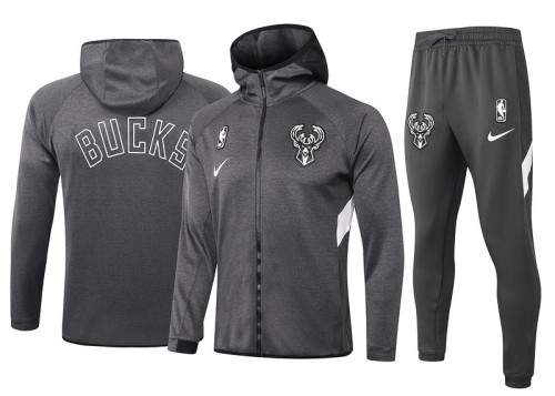 Gray Full-Zip trake Hoodie Jacket and Pants H006