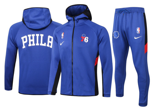 Blue Full-Zip trake Hoodie Jacket and Pants H010