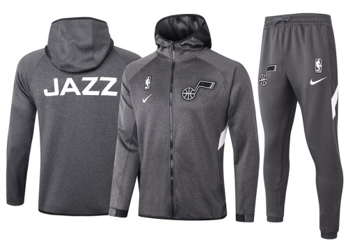 Gray Full-Zip trake Hoodie Jacket and Pants H012