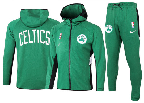 Green Full-Zip trake Hoodie Jacket and Pants H008