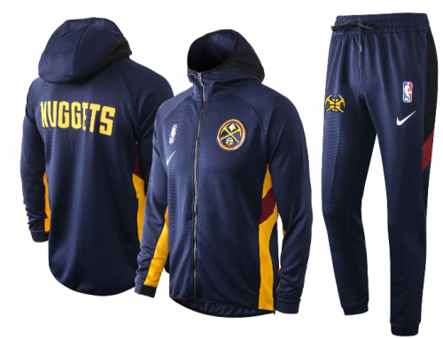 Navy Blue Full-Zip Trake Hoodie Jacket and Pants H025
