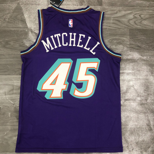 Donovan Mitchell Men's Purple Classics Throwback Jersey - Retro Classic Edition