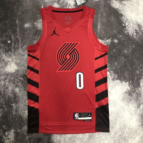 Men's Damian Lillard Red Team Jersey - Statement Edition
