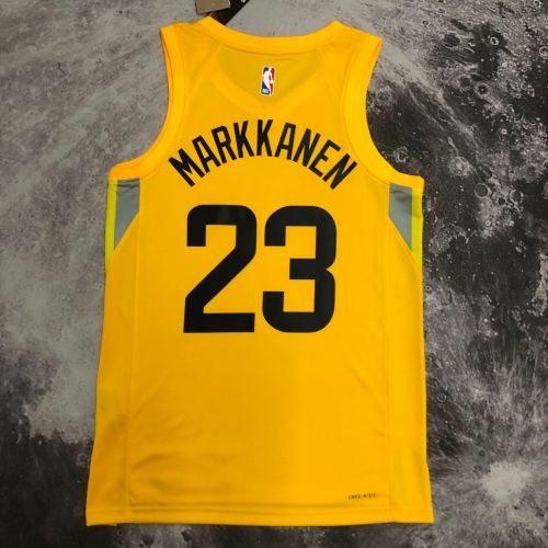Men's Lauri Markkanen Yellow Away Team Jersey
