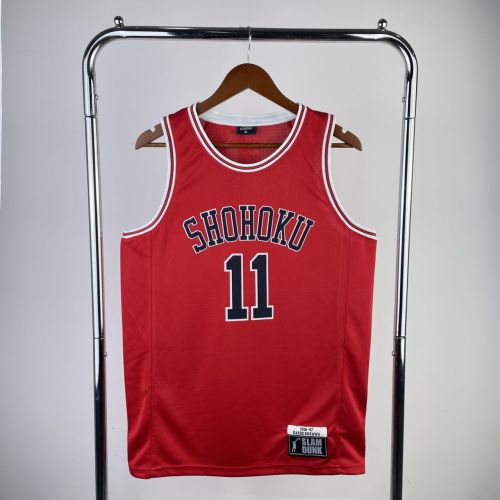 Men's Slam Dunk Kaede Rukawa Red Team Jersey
