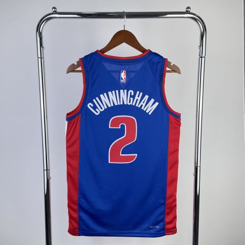 Men's 2023 Cade Cunningham Blue Away Team Jersey