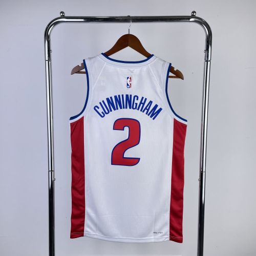 Men's 2023 Cade Cunningham White Team Jersey