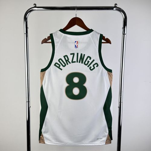 Men's 2024 Kristaps Porzingis White Team Jersey - City Edition