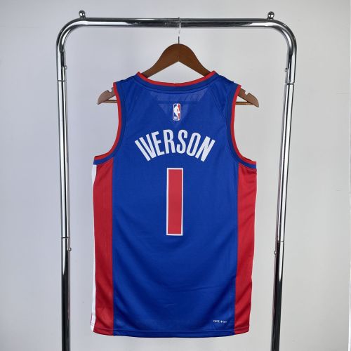 Men's 2023 Allen Iverson Blue Away Team Jersey
