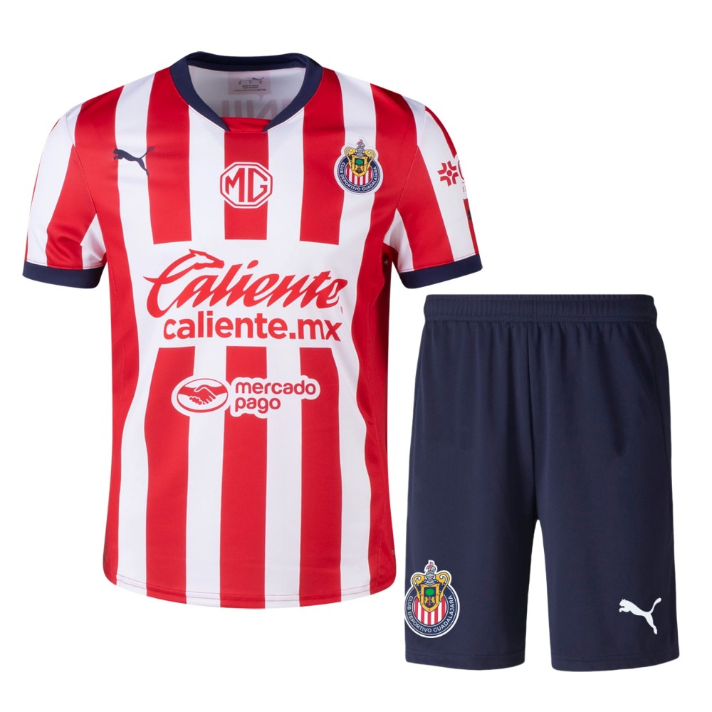 US 16.99 Kids Chivas 24 25 Home Jersey and Short Kit m.shootjerseys.vip