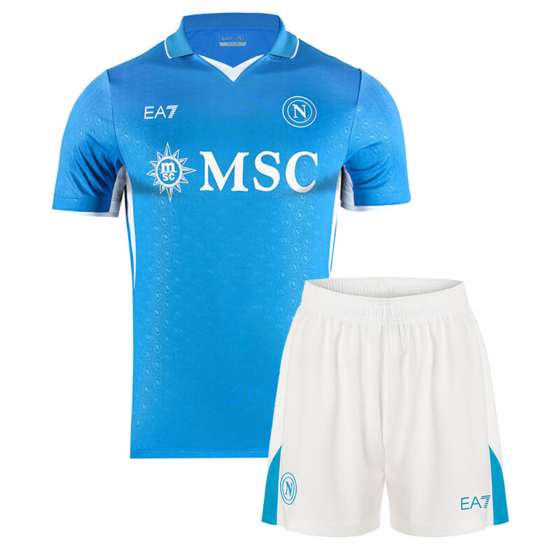 US 16.99 Kids SSC Napoli 24 25 Home Jersey and Short Kit m.shootjerseys.vip