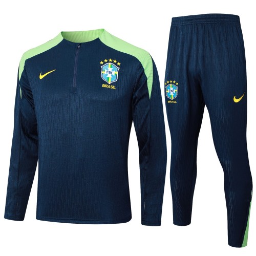 Player Version Brazil 2024 Half-Zip Training Sweatshirt and Pants Set B934