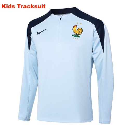 Kids France 2024 Half-Zip Training Sweatshirt and Pants Set E868