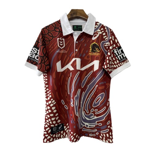 Brisbane Broncos 2024 Men's Indigenous Polo Shirt
