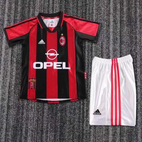 Kids AC Milan 1998/1999 Home Retro Kit