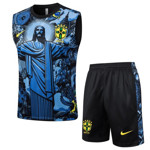 Brazil 24/25 Sleeveless Jersey and Shorts Set D1217 - PM