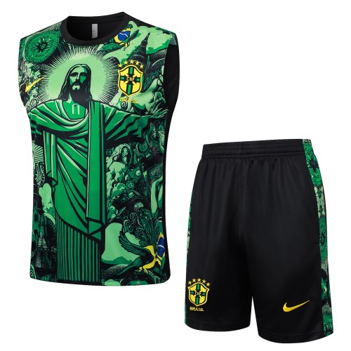 Brazil 24/25 Sleeveless Jersey and Shorts Set D1229 - PM