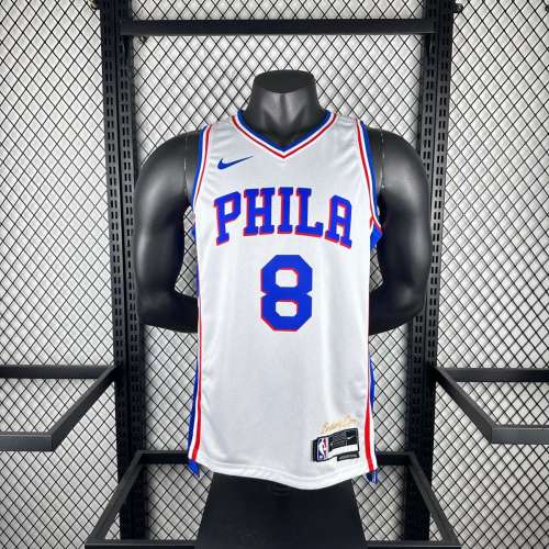 Men's 2023 Paul George Home White Team Jersey