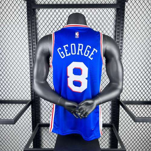 Men's 2023 Paul George Away Blue Team Jersey