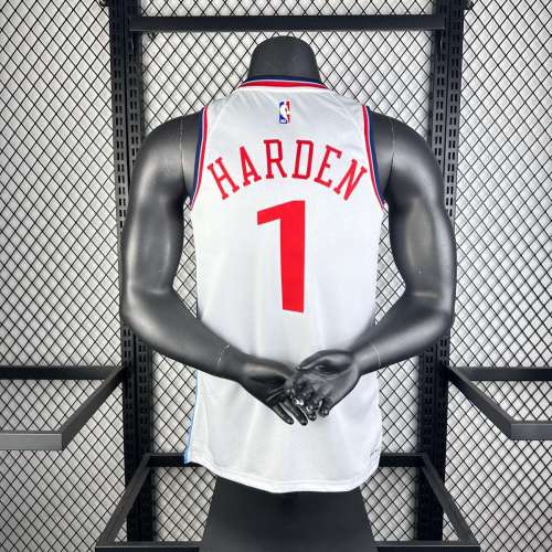 Men's 2025 James Harden White Team Jersey