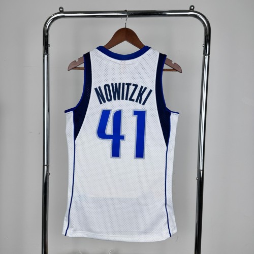 Men's M&N 2010/11 Dirk Nowitzki White Retro Jersey