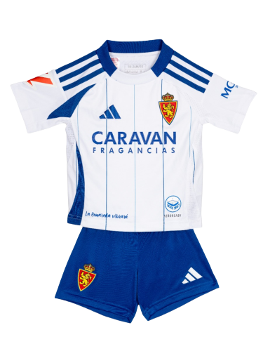 Kids Real Zaragoza 24/25 Home Jersey and Short Kit