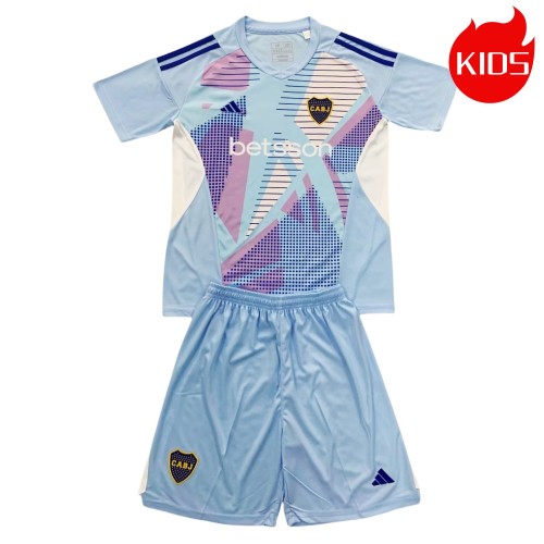 Kids Boca Juniors 24/25 Goalkeeper Jersey and Short Kit